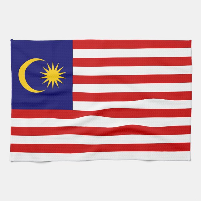 Paño De Cocina Bandera de Malasia (Horizontal)