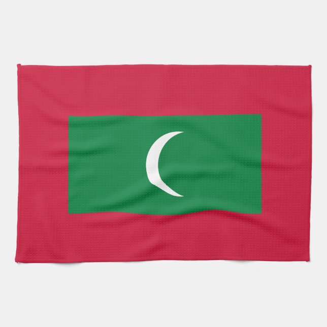 Paño De Cocina Bandera de Maldivas (Horizontal)