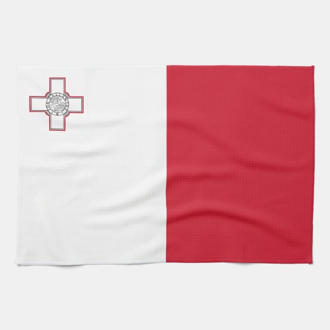 Paño De Cocina Bandera de Malta (Horizontal)