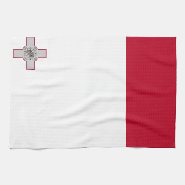 Paño De Cocina Bandera de Malta (Horizontal)