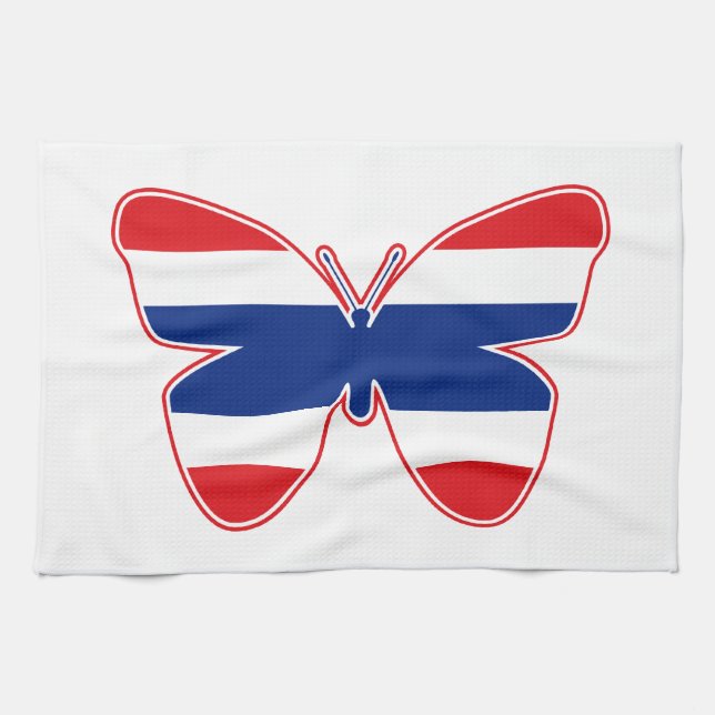 Paño De Cocina Bandera de mariposa tailandesa (Horizontal)