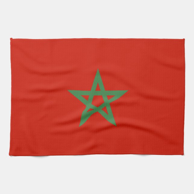 Paño De Cocina Bandera de Marruecos (Horizontal)