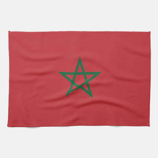 Paño De Cocina Bandera de Marruecos (Horizontal)