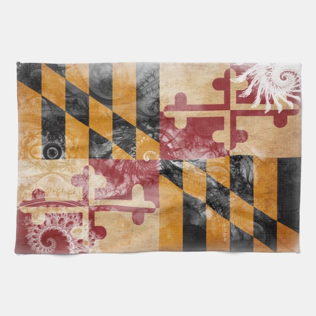 Paño De Cocina Bandera de Maryland (Horizontal)