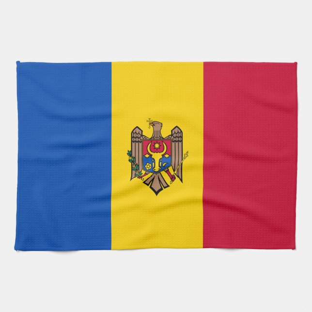 Paño De Cocina Bandera de Moldavia (Horizontal)