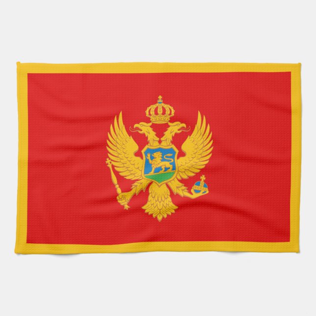 Paño De Cocina Bandera de Montenegro (Horizontal)