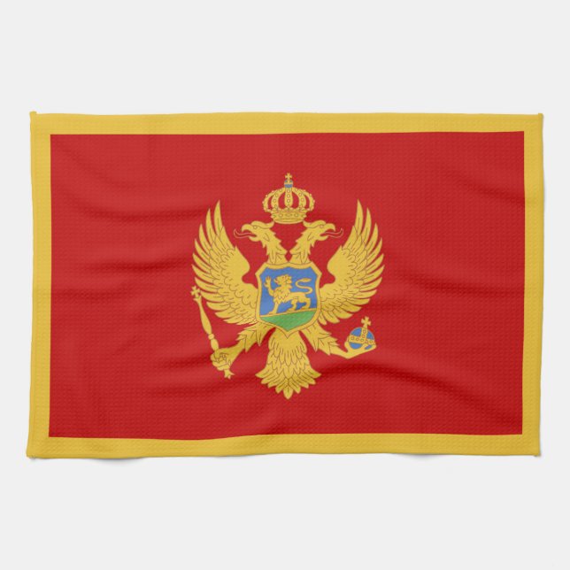Paño De Cocina Bandera de Montenegro (Horizontal)