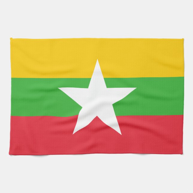 Paño De Cocina Bandera de Myanmar (Horizontal)