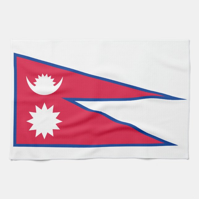 Paño De Cocina Bandera de Nepal (Horizontal)
