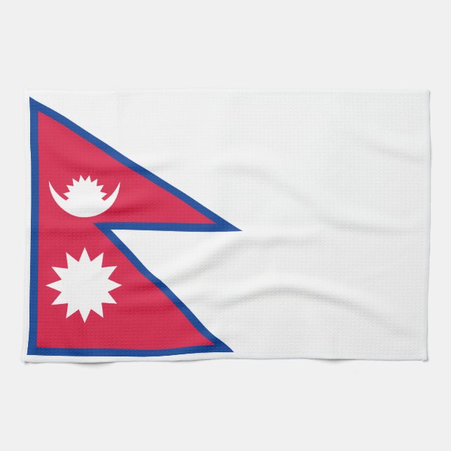 Paño De Cocina Bandera de Nepal (Horizontal)