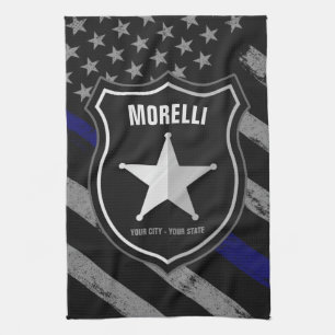 Paño De Cocina Bandera de Oficial de Policía Sheriff Policía Pers