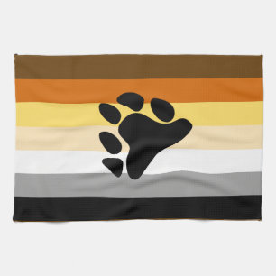 Paño De Cocina Bandera de Orgullo de Oso con Pata