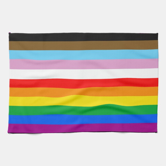 PAÑO DE COCINA BANDERA DE ORGULLO INCLUSIVO LGBTQ+ (Horizontal)