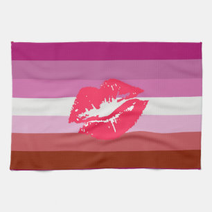 Paño De Cocina Bandera de Orgullo Lesbiana de Labial