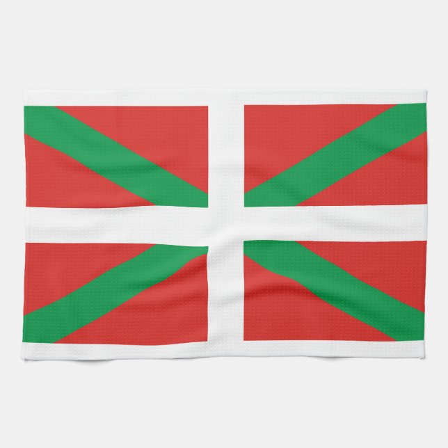 Paño De Cocina Bandera de Pais Vasco (España) (Horizontal)