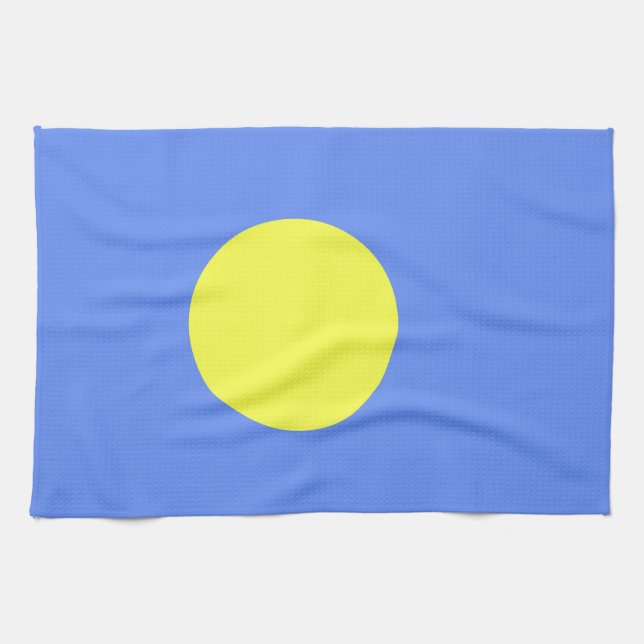 Paño De Cocina Bandera de Palau (Horizontal)
