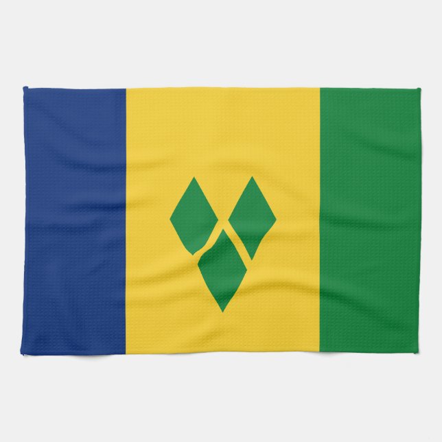Paño De Cocina Bandera de San Vicente (Horizontal)
