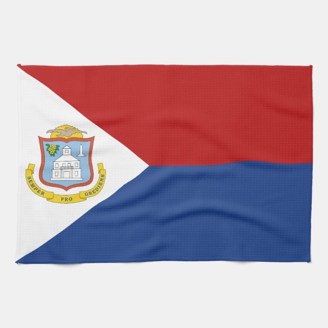 Paño De Cocina Bandera de Sint Maarten (Horizontal)