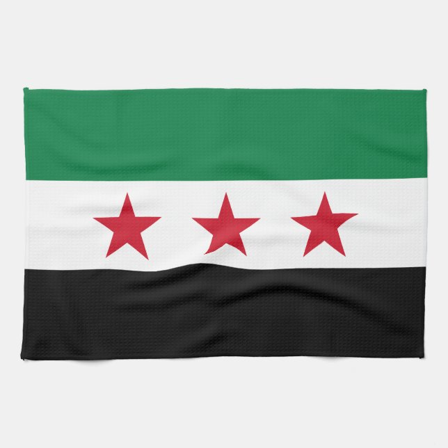 Paño De Cocina Bandera de Siria (Horizontal)