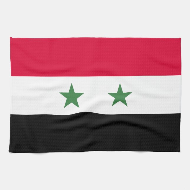 Paño De Cocina Bandera de Siria (Horizontal)