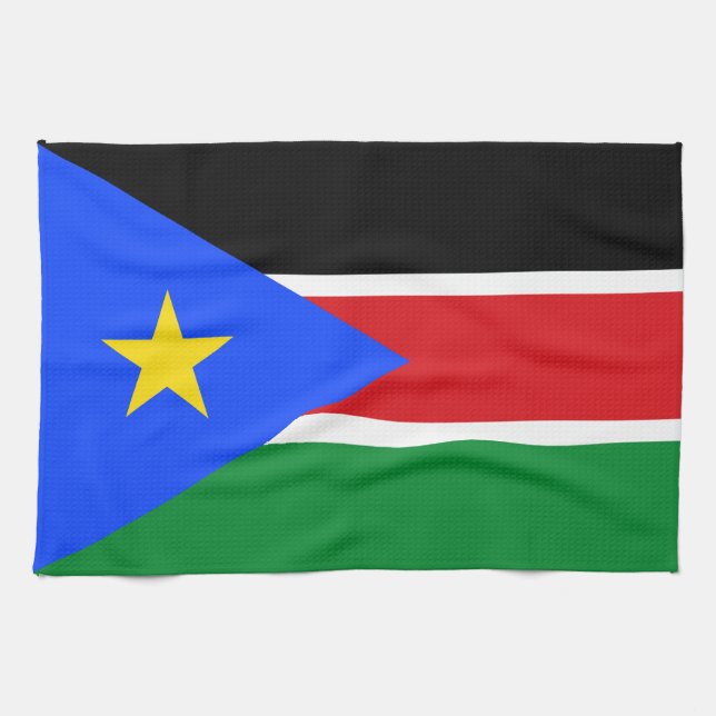 Paño De Cocina Bandera de Sudán del Sur (Horizontal)