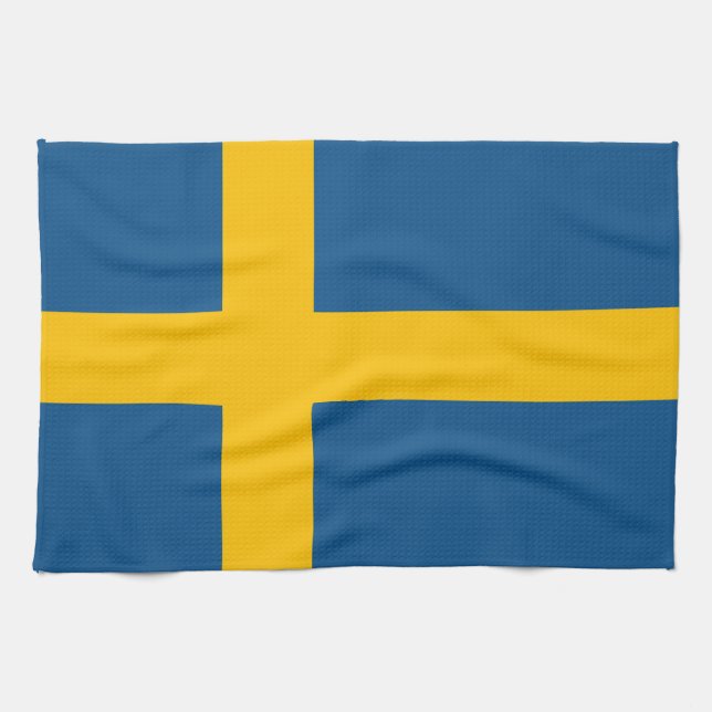 Paño De Cocina Bandera de Suecia (Horizontal)