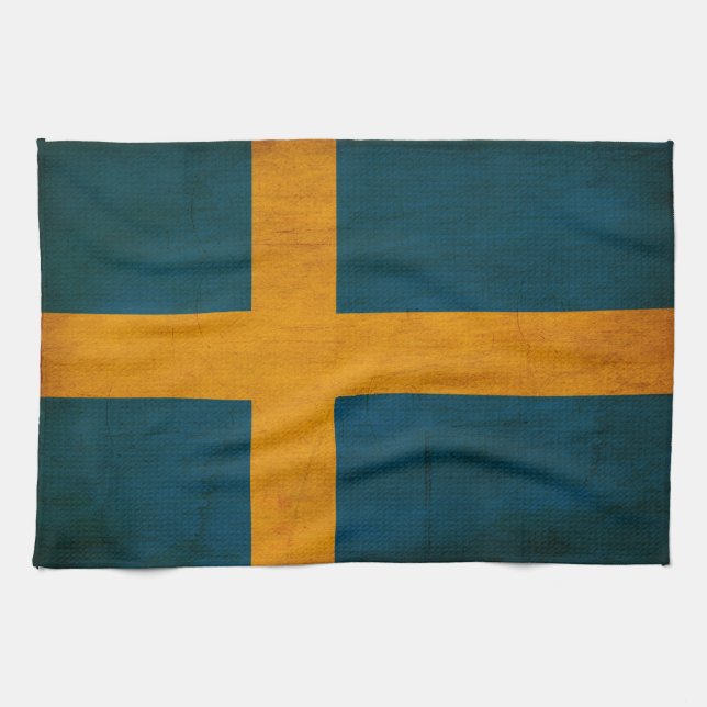 Paño De Cocina Bandera de Suecia (Horizontal)