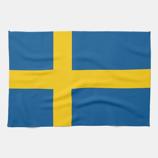 Paño De Cocina Bandera de Suecia (Horizontal)