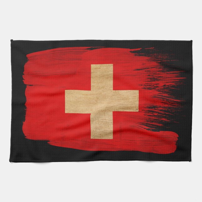 Paño De Cocina Bandera de Suiza (Horizontal)