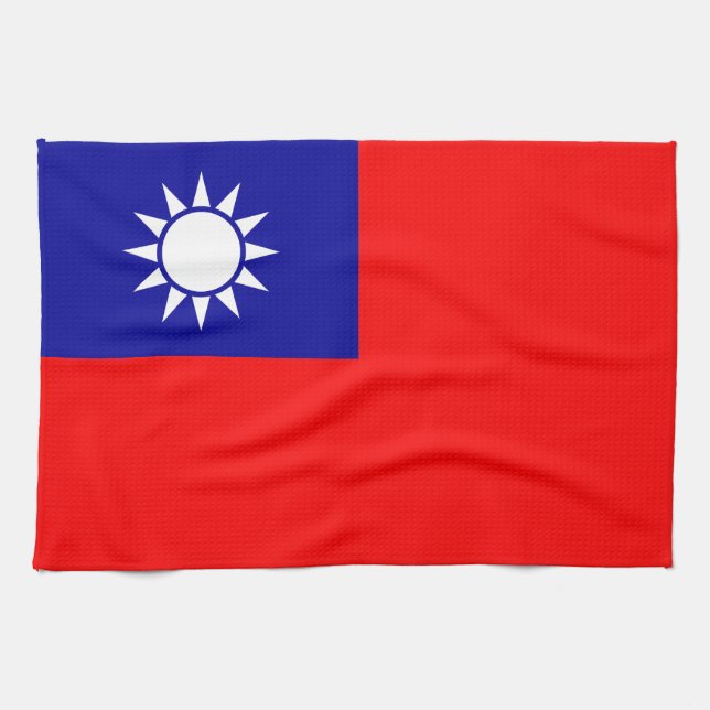 Paño De Cocina Bandera de Taiwán (Horizontal)