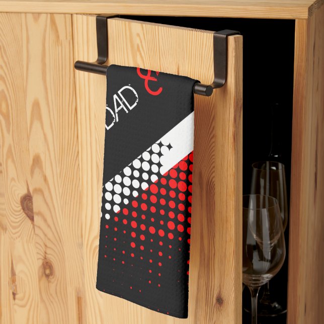 Paño De Cocina Bandera de Trinidad y Tobago con patrón de puntos  (Pliegue de tercios)