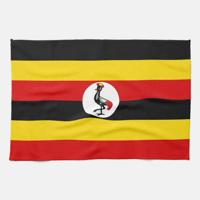 Paño De Cocina Bandera de Uganda (Horizontal)
