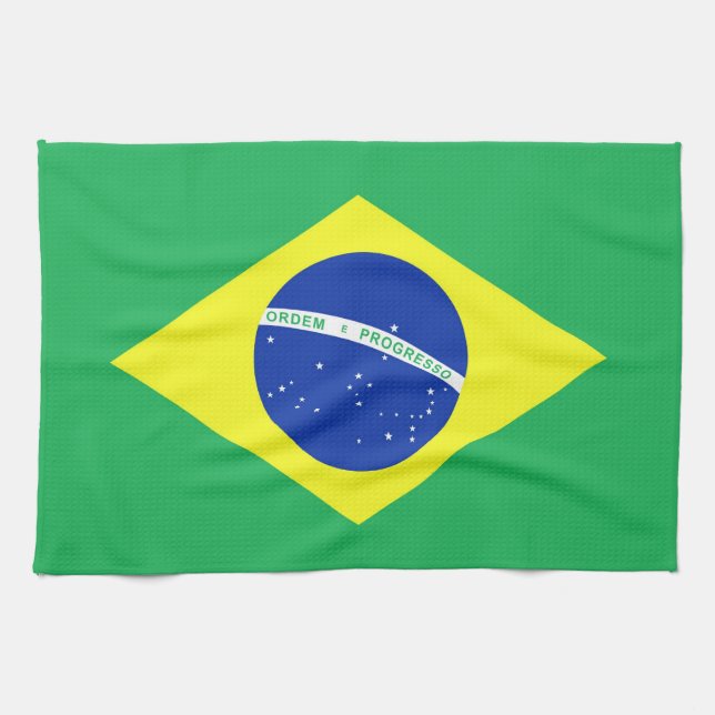 Paño De Cocina Bandera del Brasil (Horizontal)