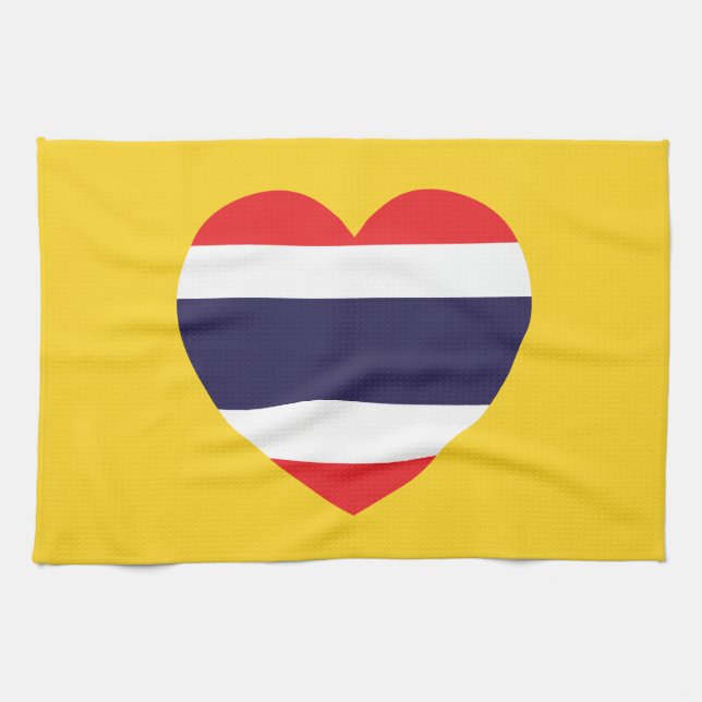 Paño De Cocina Bandera del Corazón de Tailandia (Horizontal)