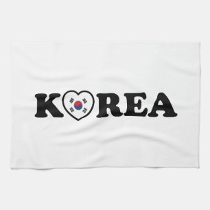 Paño De Cocina Bandera del corazón del amor de Corea