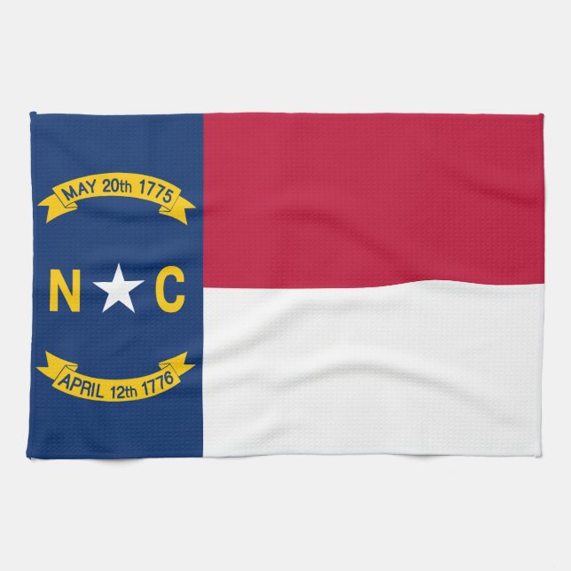 Paño De Cocina Bandera del Estado de Carolina del Norte (Horizontal)