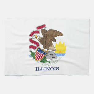 Paño De Cocina Bandera del estado de Illinois