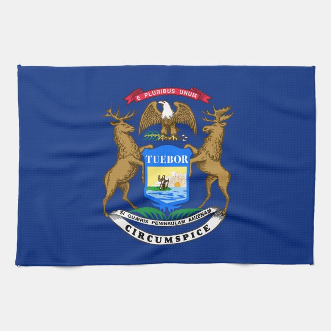 Paño De Cocina Bandera del estado de Michigan (Horizontal)