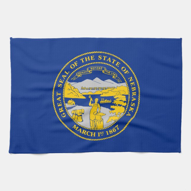 Paño De Cocina Bandera del Estado de Nebraska (Horizontal)