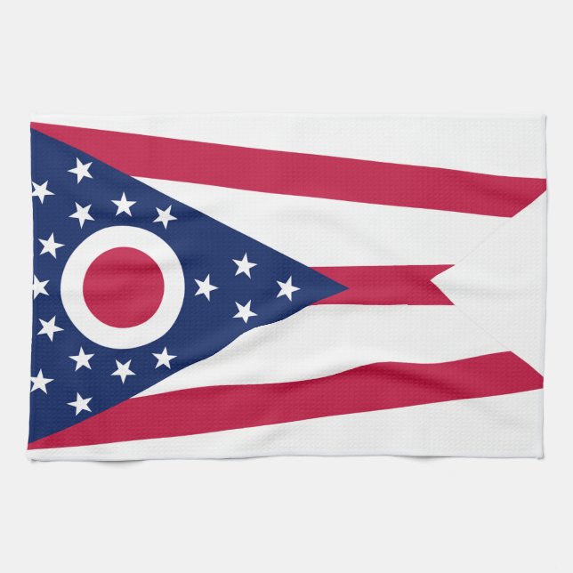 Paño De Cocina Bandera del estado de Ohio (Horizontal)