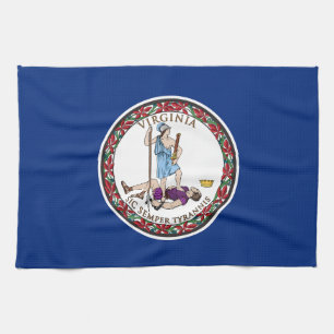 Paño De Cocina Bandera del estado de Virginia