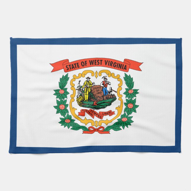 Paño De Cocina Bandera del Estado de Virginia Occidental (Horizontal)