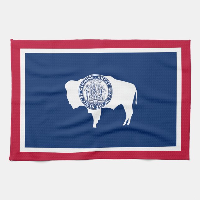 Paño De Cocina Bandera del estado de Wyoming (Horizontal)