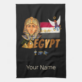 Paño De Cocina Bandera Del Faraón Vintage De Egipto Y Souvenir De
