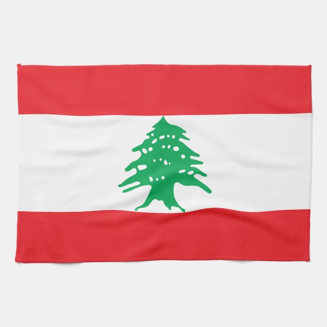 Paño De Cocina Bandera del Líbano (Horizontal)