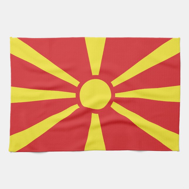 Paño De Cocina Bandera del Norte de Macedonia (Horizontal)