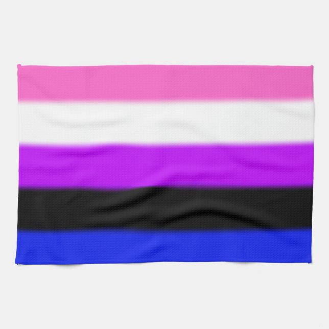 Paño De Cocina Bandera del Orgullo de Fallo de Género (Horizontal)
