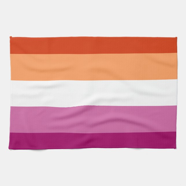 Paño De Cocina Bandera del Orgullo Lesbiano LGBTQ (Horizontal)