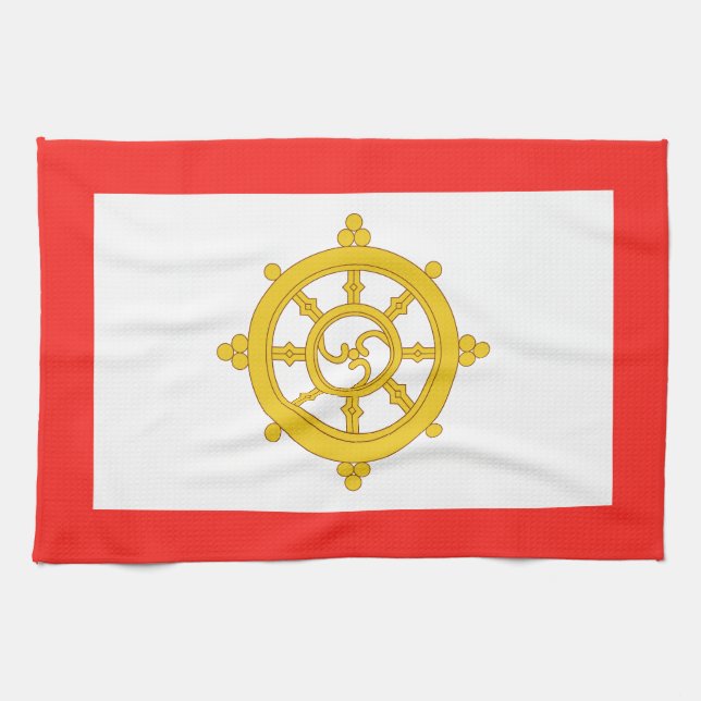 Paño De Cocina Bandera del Reino de Sikkim (Horizontal)
