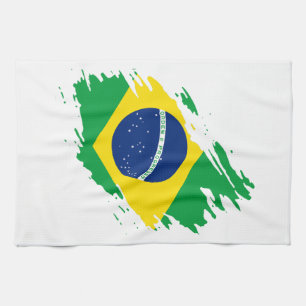 Paño De Cocina Bandera Desgarrada Brasil Orgullo Nacional Aficion